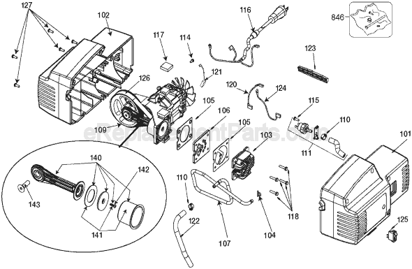 Page A Diagram and Parts List for C2006 Type 3 Porter Cable Compressor